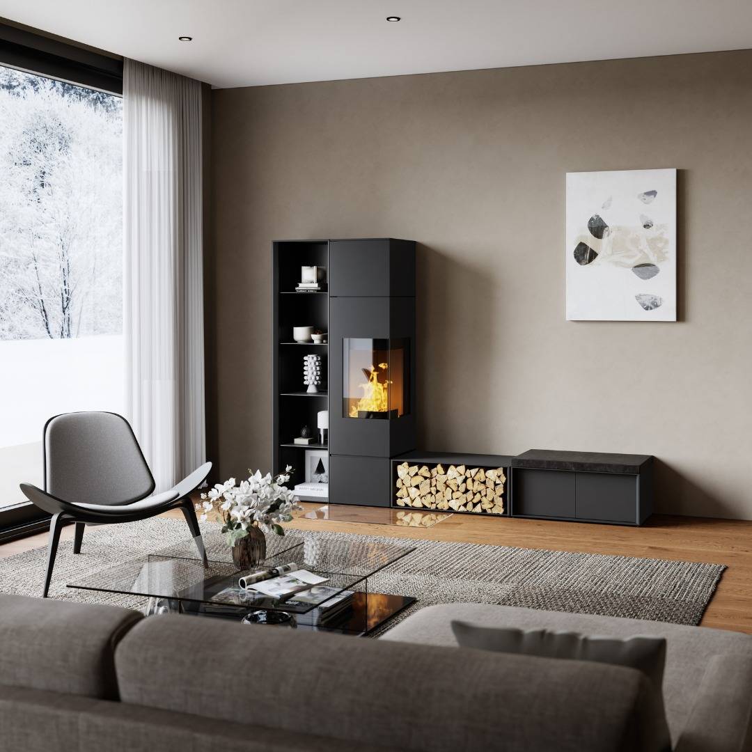 Poêle à bois RIKA Modèle Forma noir